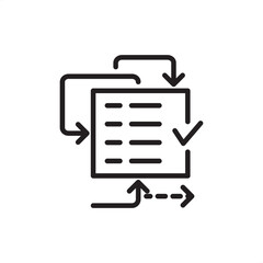 Scrum icon symbolizing iterative project cycles, continuous feedback, and validated deliverables, representing Agile methodology, sprint management, lean process, and organizational adaptation.