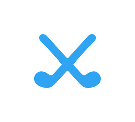Fototapeta premium Simple Flat Crossed Hockey Stick Sport Equipment Icon Illustration