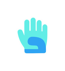 Flat Style Blue Medical Glove Detailed Sign Symbol Icon