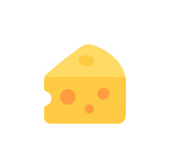 Flat Simple Cheese Slice with Holes Food Illustration Graphic Icon