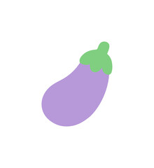 Simple Flat Design of a Purple Eggplant Vegetable Food Illustration
