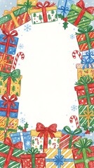 Christmas illustration theme background frame for artwork