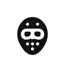 Minimalist Flat Hockey Mask with Round Openings Silhouette Icon
