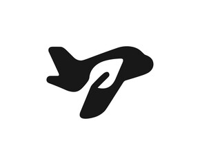 Minimalist Airplane Holding Leaf Logo Concept for Travel and Eco Friendly Business