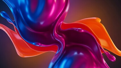 Vibrant Liquid Splash Abstract Art.