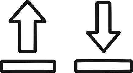Upload and download icons simple vector graphic illustration design