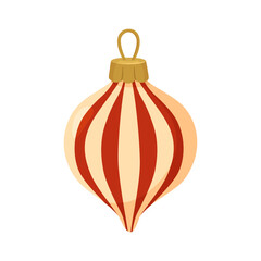 Striped Christmas Ornament Teardrop Shape