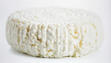 Artisanal organic cottage cheese with large, tender curds and fresh cream, showcasing traditional...