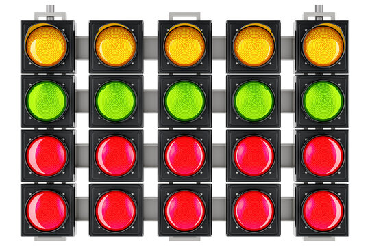Start line racing starting lights system, transparent background