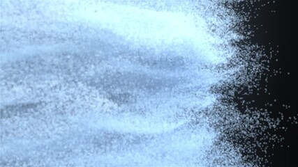 4K cinematic winter transition where fine snow particles are gently blown away from the side, revealing the background., cold wind sweep effect is ideal for holiday promotions, with alpha channel