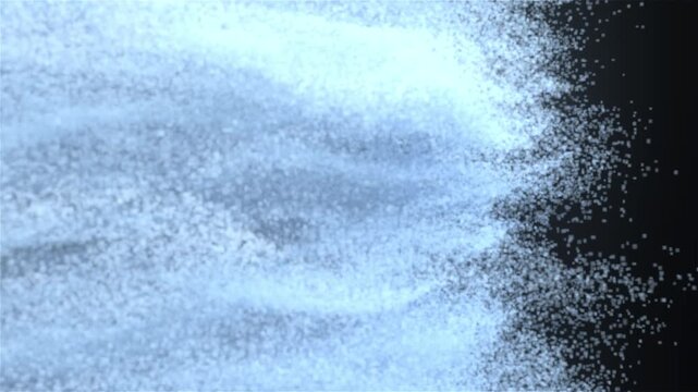 4K cinematic winter transition where fine snow particles are gently blown away from the side, revealing the background., cold wind sweep effect is ideal for holiday promotions, with alpha channel