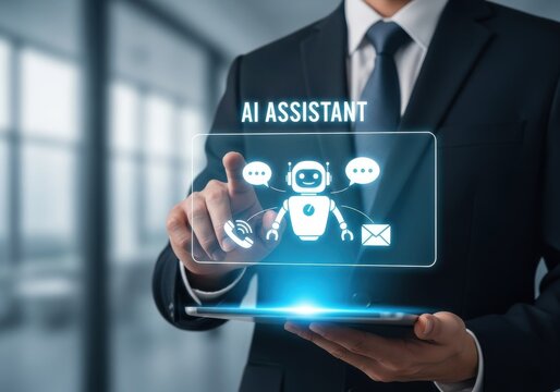 Ai assistant technology concept for business automation and communication