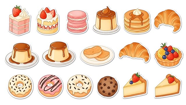 Hand-drawn bakery treats and sweet desserts perfect for menus, cards, and delightful projects