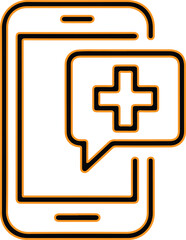 Fototapeta premium Smartphone with medical cross in speech bubble icon