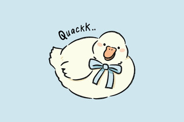 Chubby duck doodle vector. Hand drawn. Vector. Illustration.