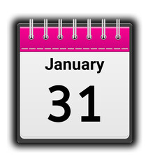 Fototapeta premium Daily Calendar Icon January 31th Date Reminder Planner Vector Illustration