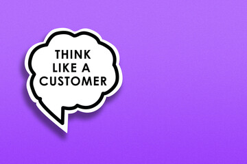 A white speech bubble with the message 