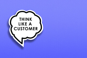 A white speech bubble with the message 