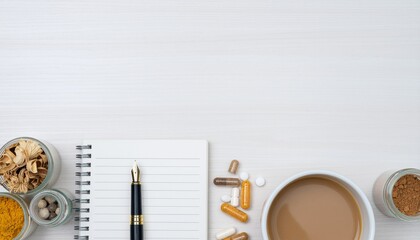 Microdosing Supplements and Nootropics on a Minimalist Desk