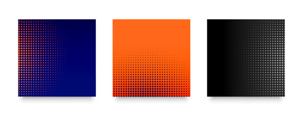 Obraz premium abstract set of halftone retro effect pattern background