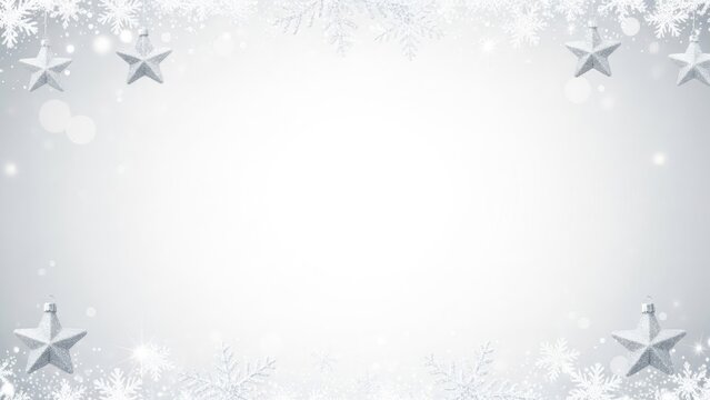 Christmas background with snowflakes and stars. - Powered by Adobe