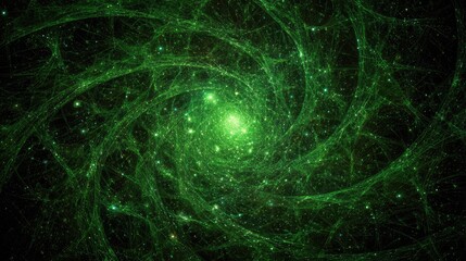 Abstract Green Cosmic Space Background
