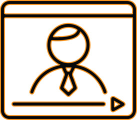 Online business meeting person in video call window