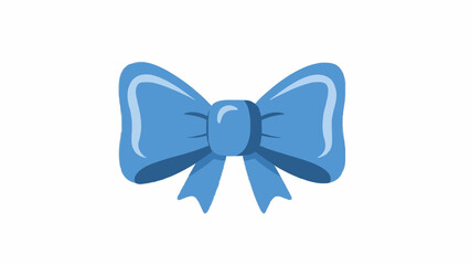 Obraz premium Cute Blue Bow Vector Icon – Modern Flat Style with Rounded Edges and Smooth Curves, Ideal for Stickers, Digital Downloads, UI Elements, and Craft Designs