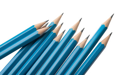 Dynamic group of vivid blue pencils ready for sketching designs or drafting documents now