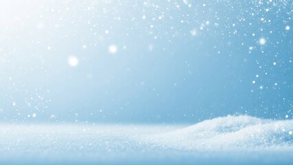 Snow-covered landscape with a snowman in the background.