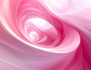 Swirling abstract pattern of flowing pink and white layers