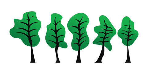 illustration tree cartoon flat design