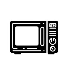 High-Tech Digital Microwave Oven Vector Illustration