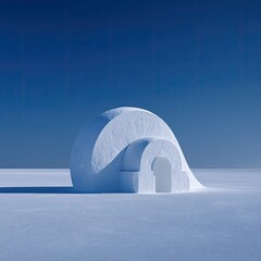 Snowy Igloo Structure In Winter Landscape