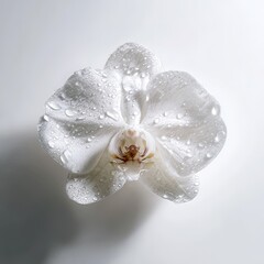 Elegant White Orchid With Water Droplets