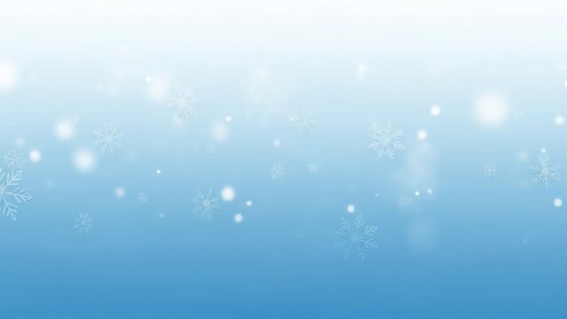 Snowflakes falling against a blue gradient background.