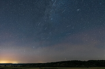 The Milky Way with the Andromeda galaxy and the constellation Perseus visible during the night of shooting stars, the Perseids © Paweł Kacperek