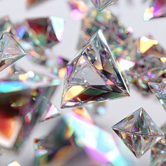 Abstract Iridescent Geometric Shapes