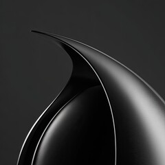 Abstract Black Geometric Shape Design