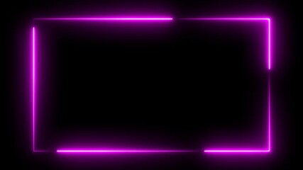 neon pink glowing frame overlay with smooth curved elements on transparent background ideal for streaming layouts digital events and modern celebration designs