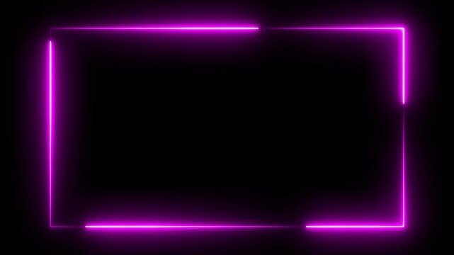 neon pink glowing frame overlay with smooth curved elements on transparent background ideal for streaming layouts digital events and modern celebration designs