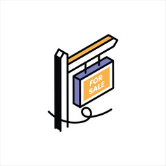 For Sale Sign icon vector stock with isolated on white background illustration