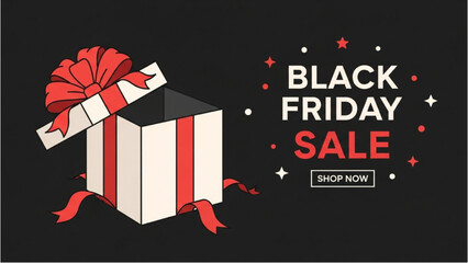 Unveiling a delightful surprise a festive gift box open, signaling a major annual shopping event with incredible savings