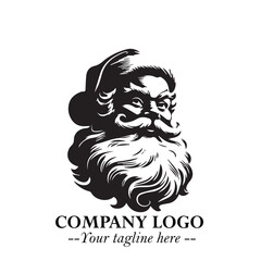 Santa Claus Logo Symbol in Black on White Background for Classic Holiday Branding and Design ArtPlus