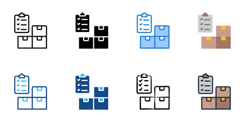 inventory icon set multiple style vector collection 
