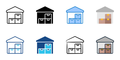 Storage icon set multiple style vector collection 
