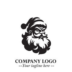 Santa Claus Logo Symbol in Black on White Background for Classic Holiday Branding and Design ArtPlus