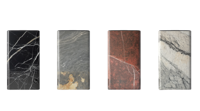 Four Rectangular Stone Blocks isolated on a transparent background