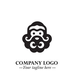 Santa Claus Logo Symbol in Black on White Background for Classic Holiday Branding and Design ArtPlus