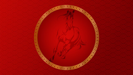 chinese new year background horse